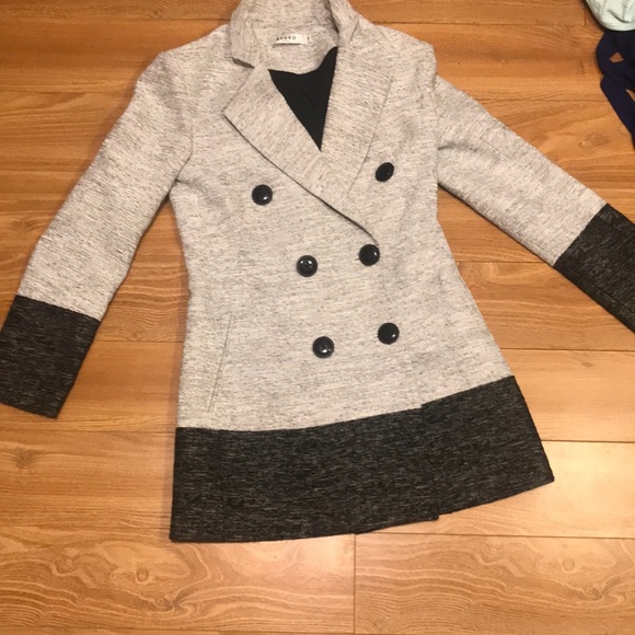 A yuko studio pea coat Sz small grey - Picture 2 of 8